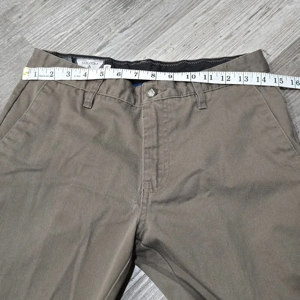 Volcom Brown Modern Stretch Straight Leg Pants Men's Jeans Size 28